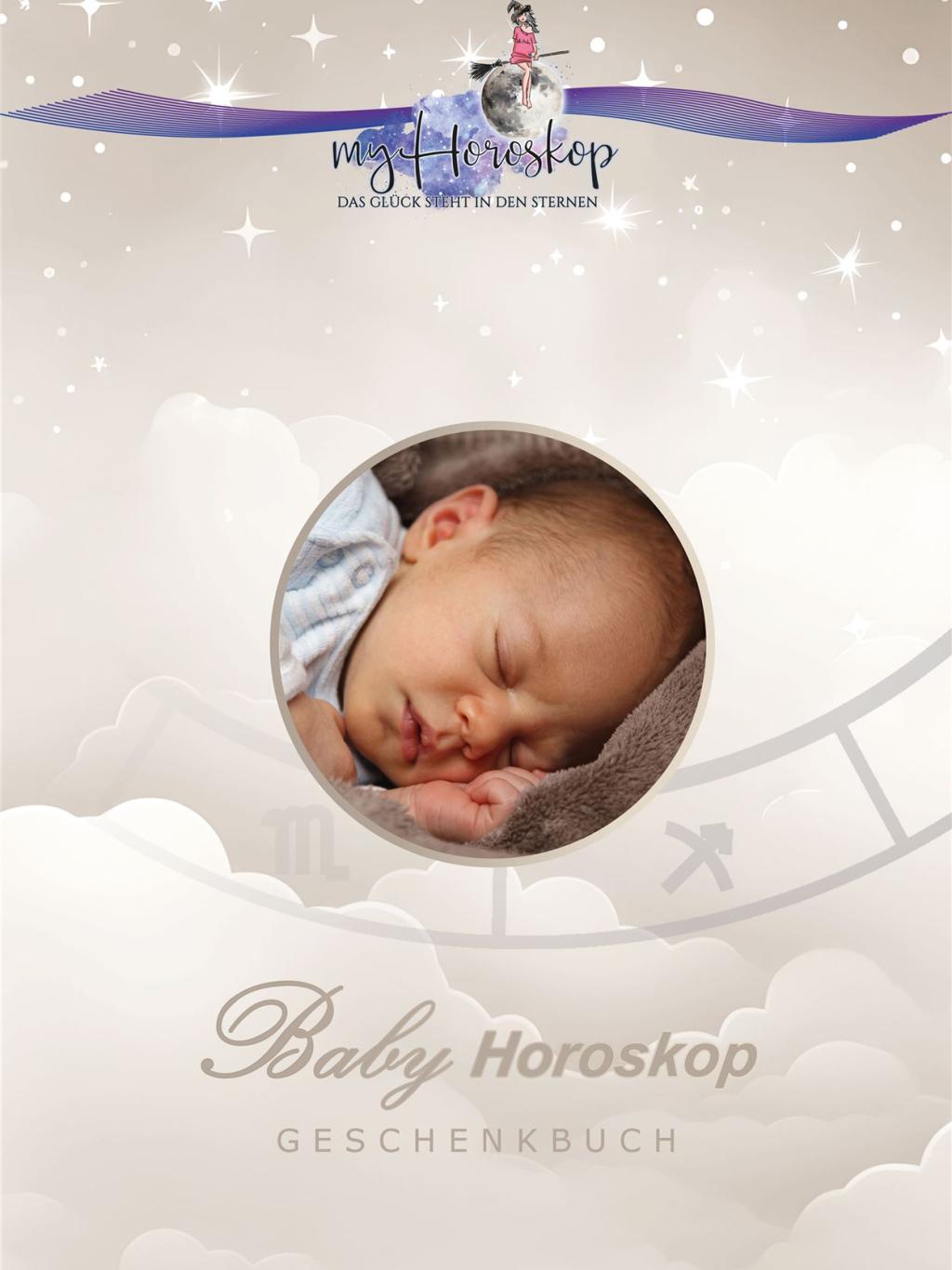 Babyhoroskop Geschenkbuch Premium Cover mit Babyfoto